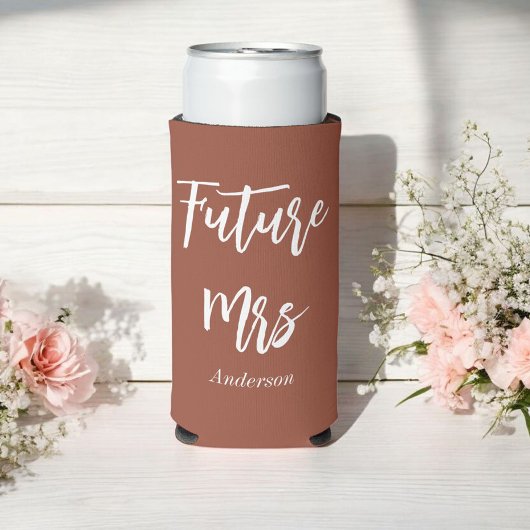 Rafraîchisseur Pour Canette Slim Future Mme Terracotta Mariée Marron Blanc 