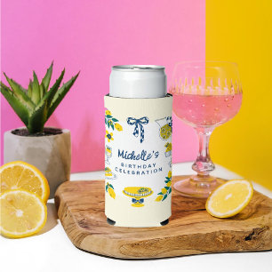 Rafraîchisseur Pour Canette Slim Gâteau au Citron Cocktail Jaune d'Été Fête d'Anniv