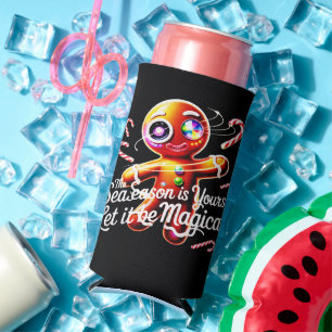 Rafraîchisseur Pour Canette Slim Glace Isotherme Cosmic Gingerbread Magique Fêtes
