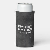 Rafraîchisseur Pour Canette Slim Glam texture noire avec étincelles (Seltzer Recto)