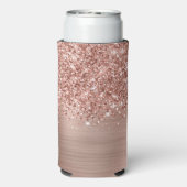 Rafraîchisseur Pour Canette Slim Glitter Rose Gold Glam Nom du script (Seltzer Verso)