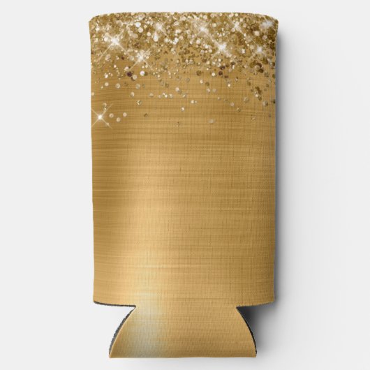 Rafraîchisseur Pour Canette Slim Glittery Gold Foil 21e anniversaire (Verso)