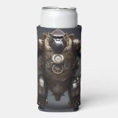 Rafraîchisseur Pour Canette Slim Gorille Futuriste Rétro Steampunk, (Seltzer Recto)