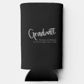 Rafraîchisseur Pour Canette Slim Graduation Décontracté de script noir et blanc mod (Verso)