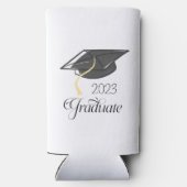 Rafraîchisseur Pour Canette Slim Graduation Party Black Graduation Cap Custom (Verso)