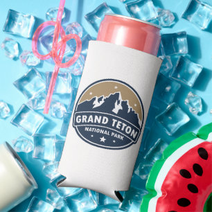 Rafraîchisseur Pour Canette Slim Grand Teton National Park Round Emblem