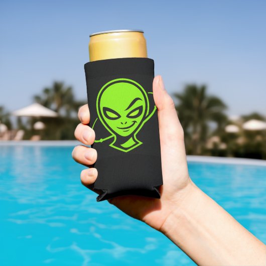 Rafraîchisseur Pour Canette Slim Green Alien Good Luck (Piscine in situ)