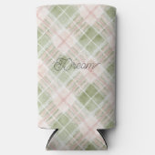 Rafraîchisseur Pour Canette Slim Green Blush Pink Plaid Stripes (Recto)