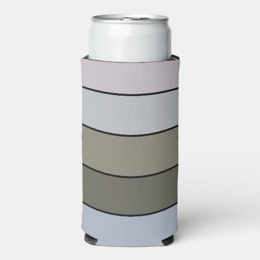 Rafraîchisseur Pour Canette Slim Gris Vert Et Gris Noir Sur Papier Aquarelle (Seltzer Recto)