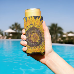Rafraîchisseur Pour Canette Slim Gros Tournesol Paillettes