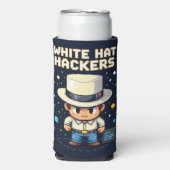 Rafraîchisseur Pour Canette Slim Hackers WhiteHat (Seltzer Recto)