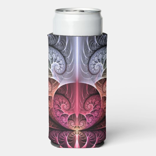 Rafraîchisseur Pour Canette Slim Heartbeat, Abstrait surreal Imaginaire Fractal Art (Seltzer Verso)