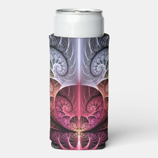 Rafraîchisseur Pour Canette Slim Heartbeat, Abstrait surreal Imaginaire Fractal Art (Seltzer Recto)