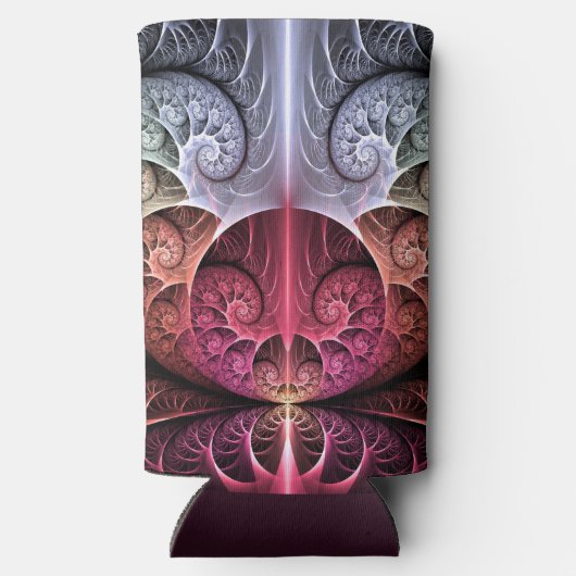 Rafraîchisseur Pour Canette Slim Heartbeat, Abstrait surreal Imaginaire Fractal Art (Verso)