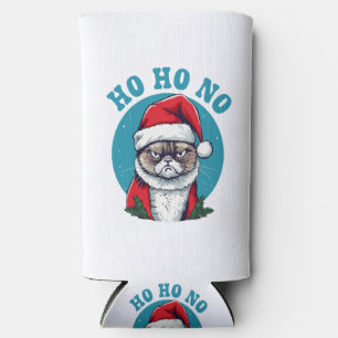 Rafraîchisseur Pour Canette Slim Ho ho non - drôle de chat de Noël grincheux