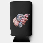 Rafraîchisseur Pour Canette Slim homme main tenant bébé serpent reptiles art (Recto)