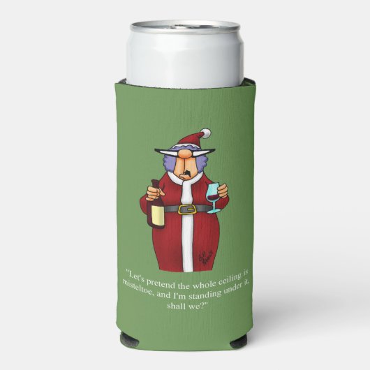 Rafraîchisseur Pour Canette Slim Humour de Noël peut refroidir cadeau (Seltzer Recto)