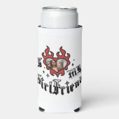Rafraîchisseur Pour Canette Slim I Love My Girlfriend - Red - DingusDesign (Seltzer Recto)