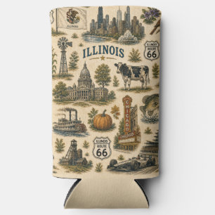 Rafraîchisseur Pour Canette Slim Ilinois Route 66 Skyline Chill