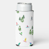 Rafraîchisseur Pour Canette Slim Illustration du snowboard des Snowboarders (Seltzer Verso)