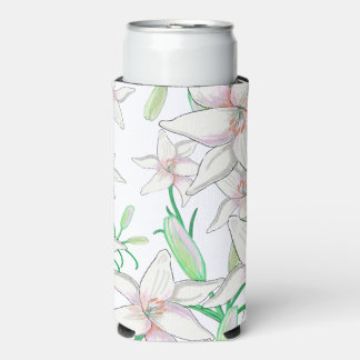 Rafraîchisseur Pour Canette Slim Illustration White Lilies