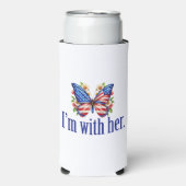 Rafraîchisseur Pour Canette Slim I'm With Her Kamala Harris pour le président Butte (Seltzer Recto)