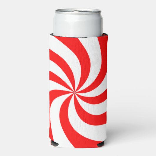 Rafraîchisseur Pour Canette Slim Impression spirale rouge et blanche (Seltzer Recto)