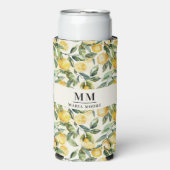 Rafraîchisseur Pour Canette Slim Initiales de monogramme Citrons nom (Seltzer Recto)