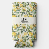 Rafraîchisseur Pour Canette Slim Initiales de monogramme Citrons nom (Verso)