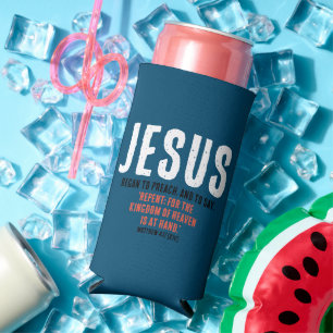 Rafraîchisseur Pour Canette Slim "JÉSUS A Commencé À Prêcher." Matthieu 4:17 - Patr