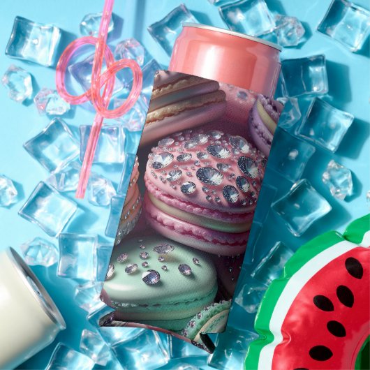 Rafraîchisseur Pour Canette Slim Joli Macaron Bling (Été in situ)