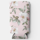 Rafraîchisseur Pour Canette Slim Jolies fleurs blanches roses   (Recto)