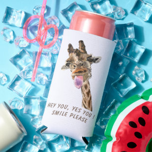 Rafraîchisseur Pour Canette Slim Joueuse Can Cooler Giraffe Tongue Out - Smile