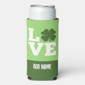 Rafraîchisseur Pour Canette Slim Jour de la Saint Patrick LOVE avec shamrock (Seltzer Recto)
