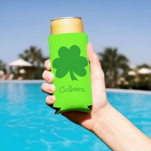 Rafraîchisseur Pour Canette Slim Journée de la Shamrock verte St Patrick (Piscine in situ)
