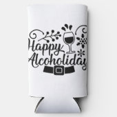 Rafraîchisseur Pour Canette Slim Joyeuses Alcovacances | Drôle Noël Boire amusant (Recto)