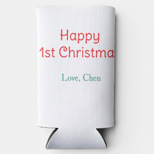 Rafraîchisseur Pour Canette Slim joyeux 1er noël rouge vert amour nom simple