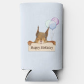Rafraîchisseur Pour Canette Slim Joyeux Anniversaire Funny Squirrel Balloon Texte P (Recto)