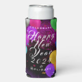 Rafraîchisseur Pour Canette Slim Joyeux ballon du Nouvel An (Seltzer Recto)