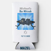 Rafraîchisseur Pour Canette Slim Joyeux Bar Mitzvah 20XX Tefillin Mazel Tov! (Recto)