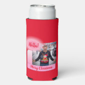 Rafraîchisseur Pour Canette Slim Joyeux Noël Gradient moderne Ajouter un texte phot (Seltzer Verso)