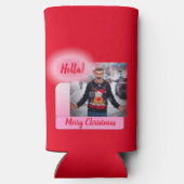 Rafraîchisseur Pour Canette Slim Joyeux Noël Gradient moderne Ajouter un texte phot (Verso)