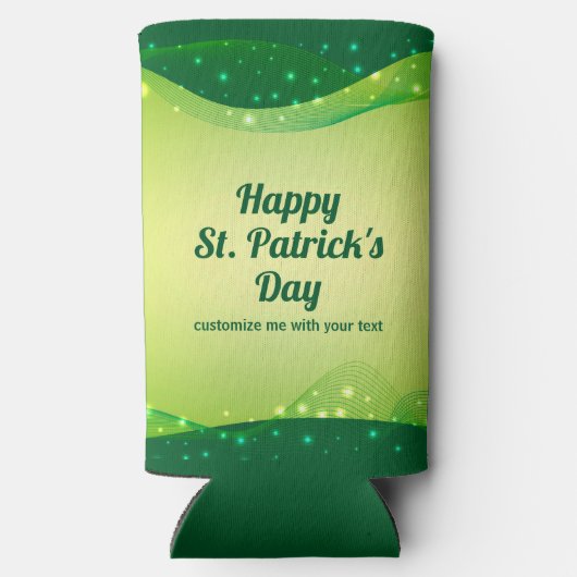 Rafraîchisseur Pour Canette Slim Joyeux St. Patrick's Day Custom Green Sparkle Part (Verso)
