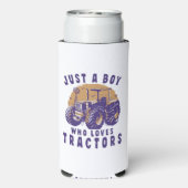 Rafraîchisseur Pour Canette Slim Juste Garçon Qui Aime Les Tracteurs Camions Agrico (Seltzer Verso)