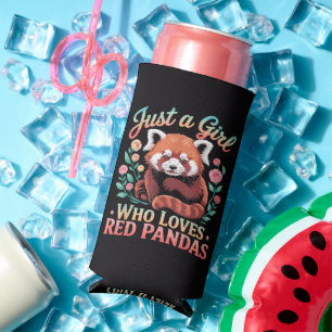 Rafraîchisseur Pour Canette Slim Juste Une Fille Qui Aime Les Pandas Rouges