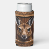 Rafraîchisseur Pour Canette Slim Kangaroo en bois 3D australien (Seltzer Recto)