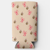 Rafraîchisseur Pour Canette Slim Kawaii Bubble Tea & Bow Motif - Cute Seltzer Can (Recto)