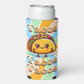 Rafraîchisseur Pour Canette Slim Kawaii Cartoon Tacos (Seltzer Recto)