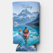 Rafraîchisseur Pour Canette Slim Kayaking in Mountains Personalized (Recto)