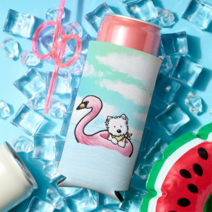 Rafraîchisseur Pour Canette Slim KiniArt Westie Flamingo Floaty Refroidisseur